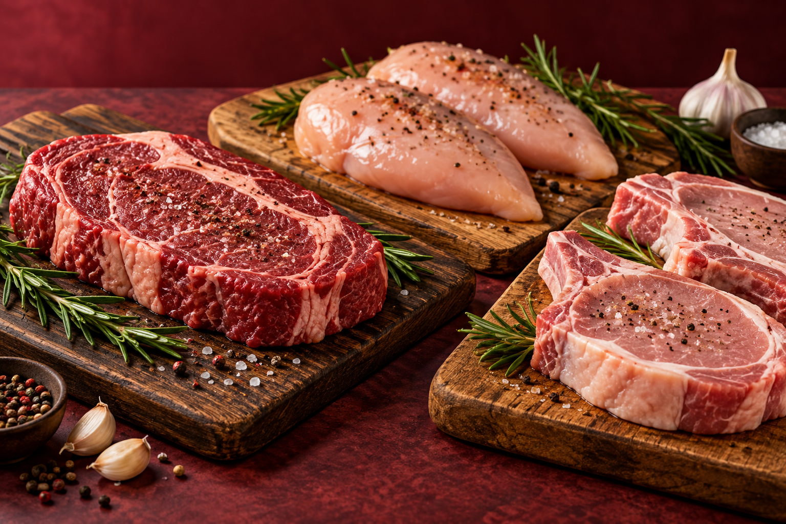 Selección ilustrativa de cortes de carne